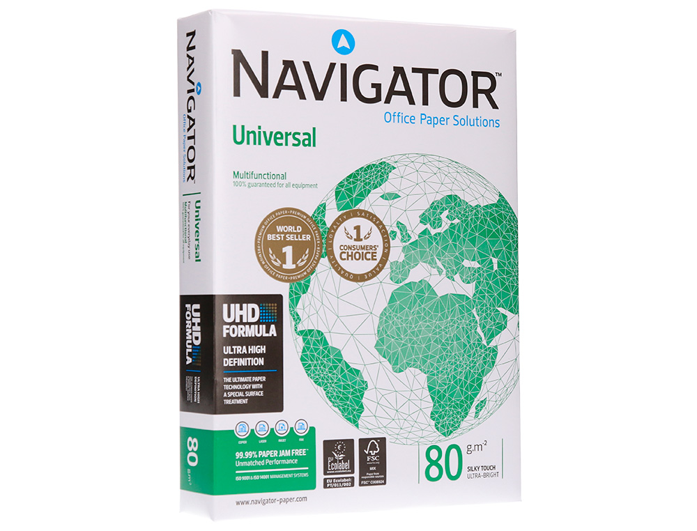 PAPEL FOTOCOPIADORA NAVIGATOR DIN A4 80 GRAMOS PAQUETE DE 500 HOJAS