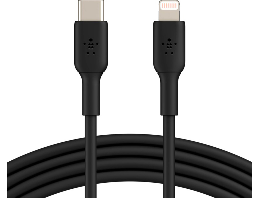 CABLE BELKIN CAA003BT1MBK USB-C A LIGHTNING BOOST CHARGE LONGITUD 1 M COLOR NEGRO